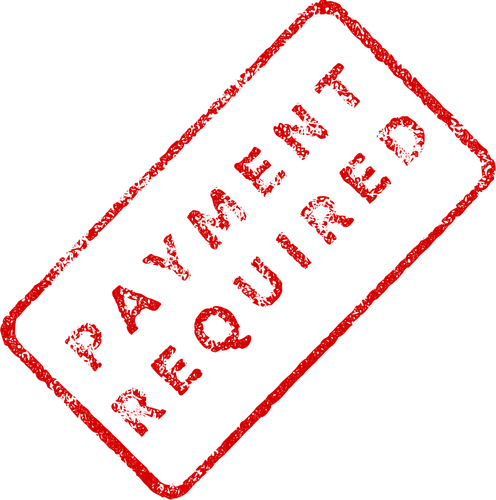 Rouge « Payment required » dessin vectoriel de timbre