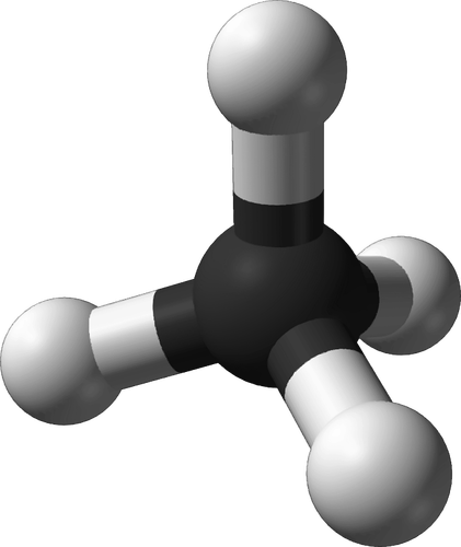 Molécule de méthane 3D