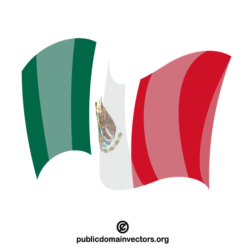 Mexico state flag waving