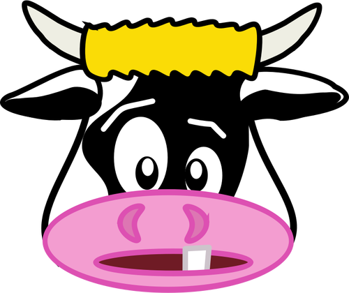 Vector image of old cow