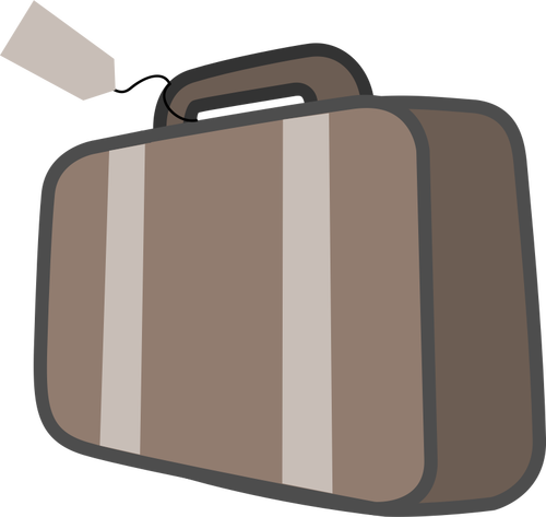 Image vectorielle de bagages avec poignée et tag