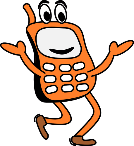 Funny walking phone vector image