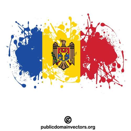 Drapeau de la Moldavie à l’intérieur des éclaboussures d’encre