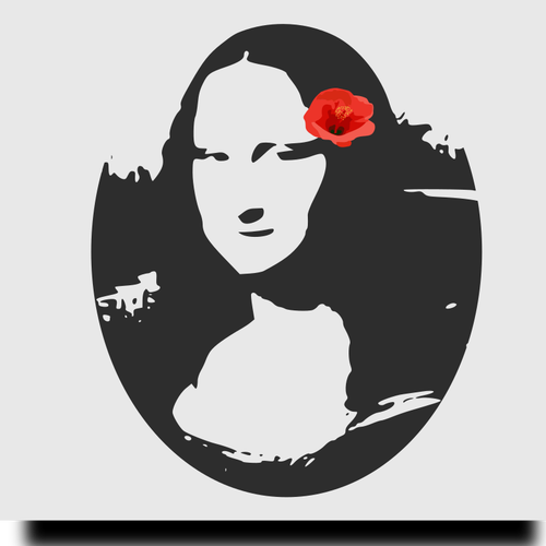 Mona Lisa mit Hibiskus