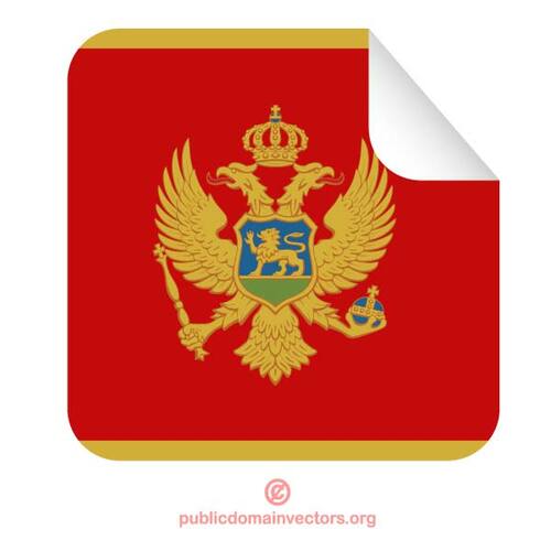 Прямоугольная наклейка с флаг Черногории