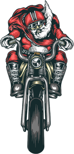 Motocicleta Santa vector imagine