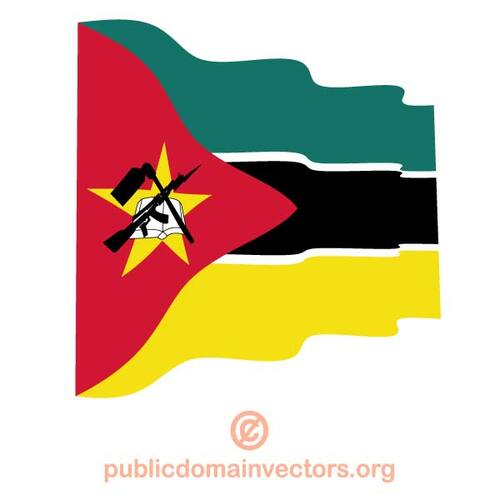 Vector bandeira ondulada de Moçambique
