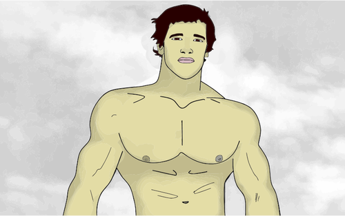 Imagen vectorial de hombre musculoso