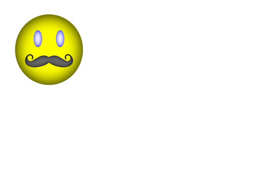 Smiley con imagen vectorial bigote