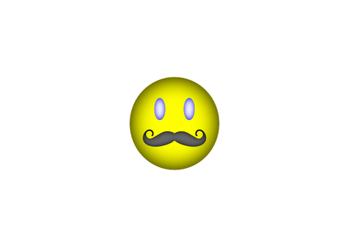 Émoticône heureux avec moustache vecteur une image clipart