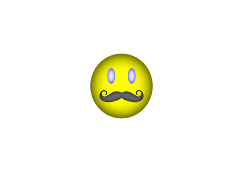 Emoticon feliz con imágenes prediseñadas bigote vector