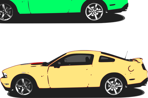 Vektor-Bild gelbe Mustang