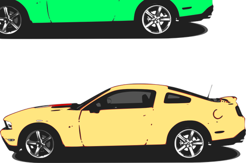 Vector de la imagen de Mustang amarillo