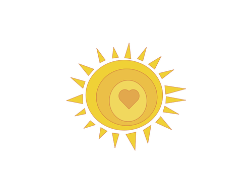 Ilustração do vetor do sol de amor