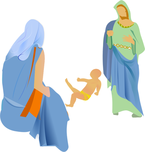 Clipart vetorial da interpretação da cena da Natividade