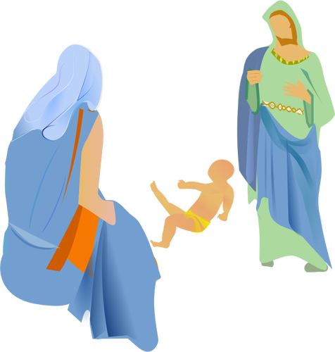 ClipArt vettoriali di interpretazione del presepe