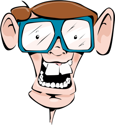 וקטור אוסף של הפנים הקומיקס חנון עם משקפיים