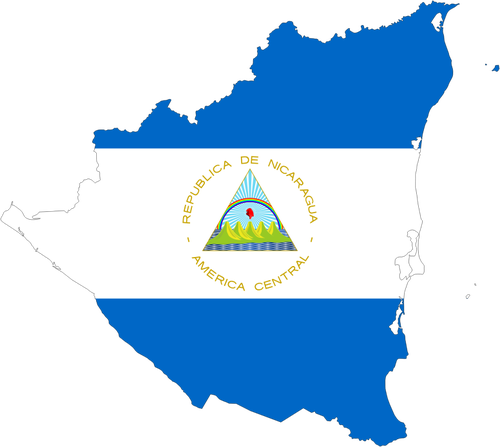 Karte und Flagge Nicaraguas