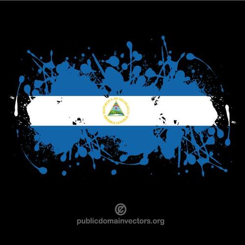 Flag of Nicaragua on black background