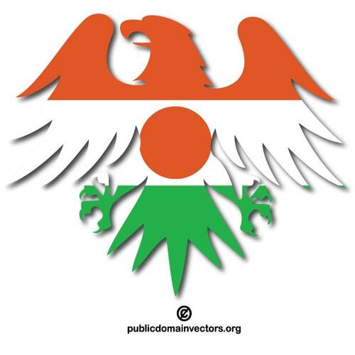 Flaga Nigru wewnątrz sylwetka orła