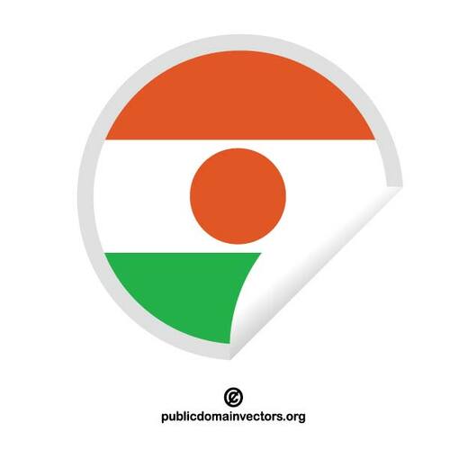 Étiquette de drapeau Niger