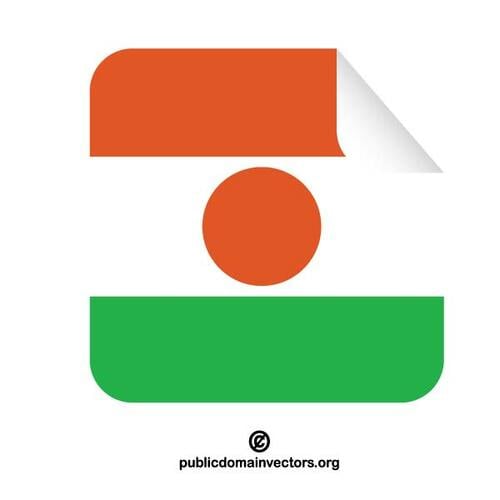 Kare etiketi içinde Nijer Cumhuriyeti bayrağı