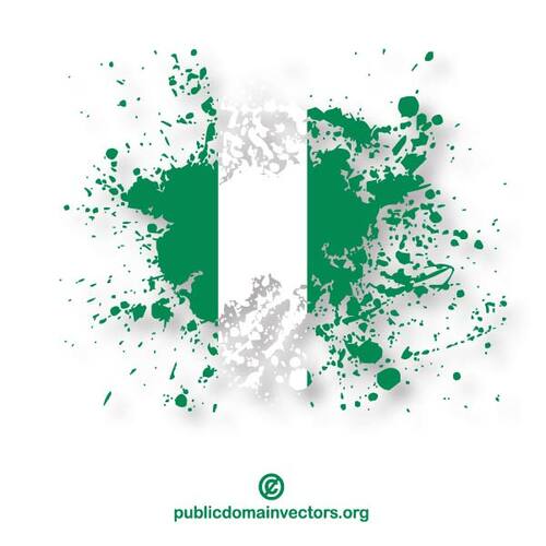 Éclaboussures d’encre drapeau nigérian