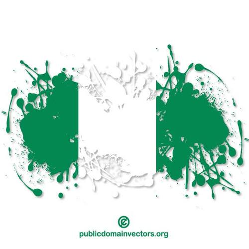 Flagga Nigeria bläck sprut