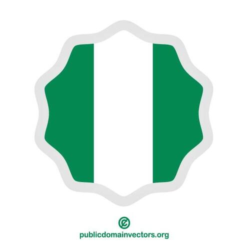 Bandiera della Nigeria rotondo adesivo