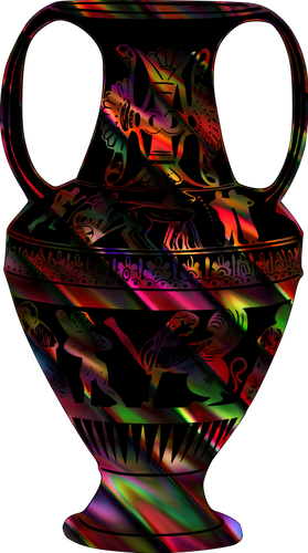 彩色花瓶素描