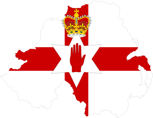 Mapa i flaga Irlandii Północnej