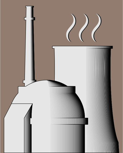 Ilustração simples usina nuclear