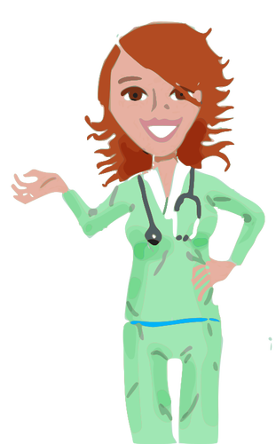 व्यावसायिक चिकित्सा नर्स के वेक्टर क्लिप आर्ट