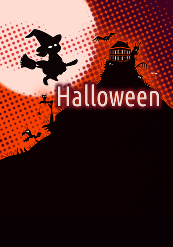 Pôster de Halloween com fundo