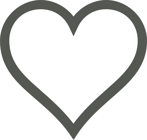 Coeur blanc avec bordure brune épaisse vecteur une image clipart