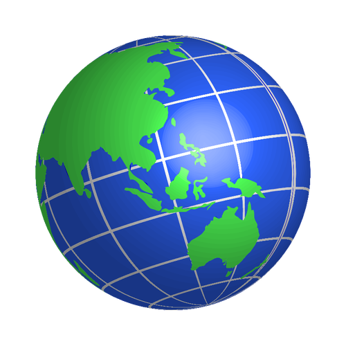 Oceanië wereld globe vector afbeelding