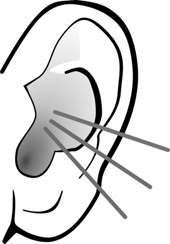 Vectorafbeeldingen van grijswaarden luisterend oor
