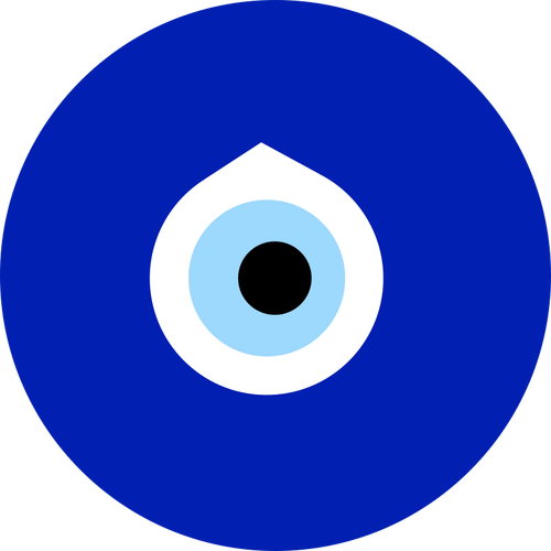 Griekse oog in blauwe kleur