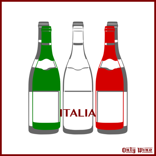 Italiaanse vlag en wijnen