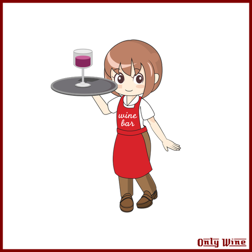 Servitør med vin