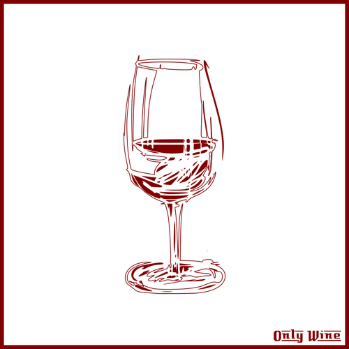 Glas vin skiss