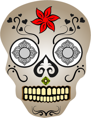 Cómic Calavera con ojos azules vector imagen