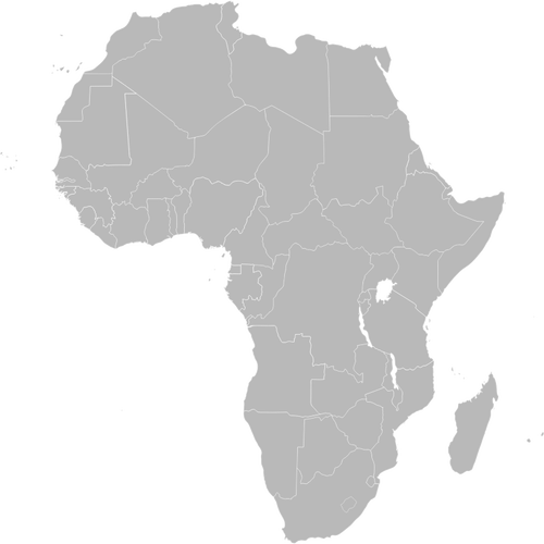 Контурная карта Африки векторное изображение