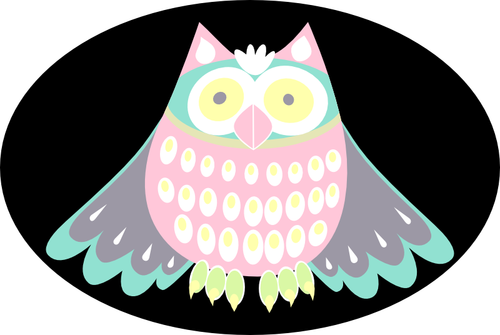 Image clipart vectoriel hibou coloré