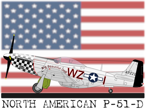 उत्तर अमेरिकी P-51-डी विमान वेक्टर क्लिप आर्ट