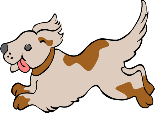 Cão running vetor clip-art