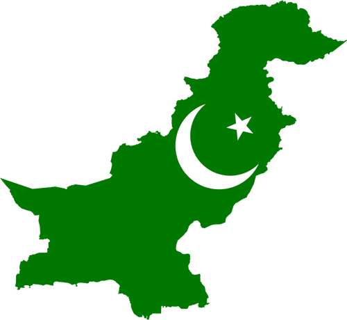 Mapa verde de Pakistán