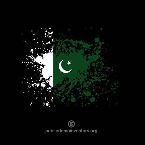 Flaggan i Pakistan i bläck sprut