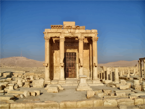 Templul din Baalshamin Palmyra în imaginea vectorială Siria