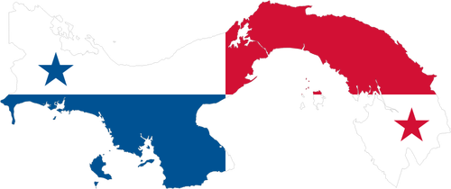 Map of Panama with flag